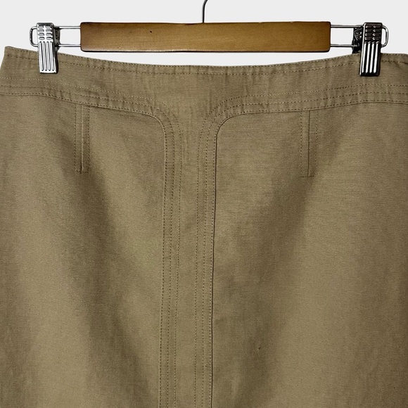 Tory Burch Utility A-Line Skirt Tan Khaki Size 8 8 Preppy Classic Minimalist - Picture 2 of 10